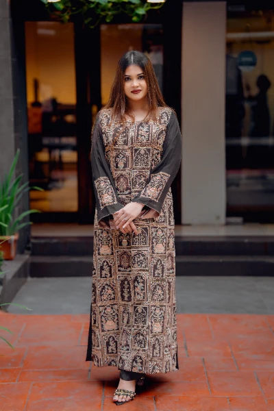 Noir Heritage Embroidered Luxury Dress