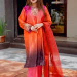 sunset-coral-ombre-embellished-luxury-three-piece-set